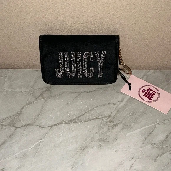Juicy Couture Black Wallet with Silver Accents - Picture 1 of 3